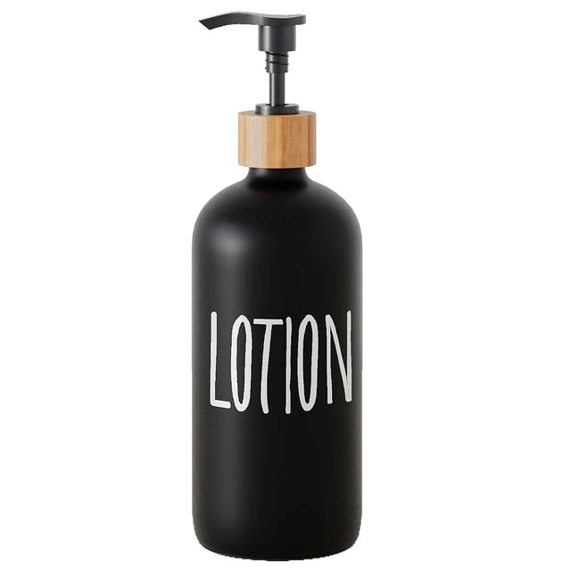 Dispensador de loción Aeakey, de cristal, recargable, color negro mate