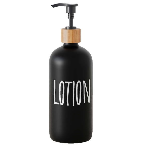 Dispensador de loción Aeakey, de cristal, recargable, color negro mate
