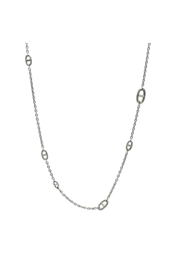 Pre-Owned Hermes Chaine d'Ancre Farandole 120 Women's/Men's Necklace H104568B Sterling Silver...