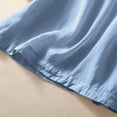 thumbnail image 4 of Embroidered Cotton Linen Blouse Solid Blouses Mexican Blouse Flowy Embroidered Peasant Tops Henley Neck Summer Shirts Cotton Linen Top Flowy Shirts Cotton Linen Blouse Tunic Blouse Blue L, 4 of 7