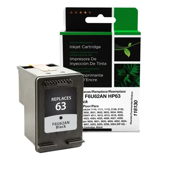 Remanufactured Clover Imaging Black Ink Cartridge compatible with HP 63 (F6U62AN)