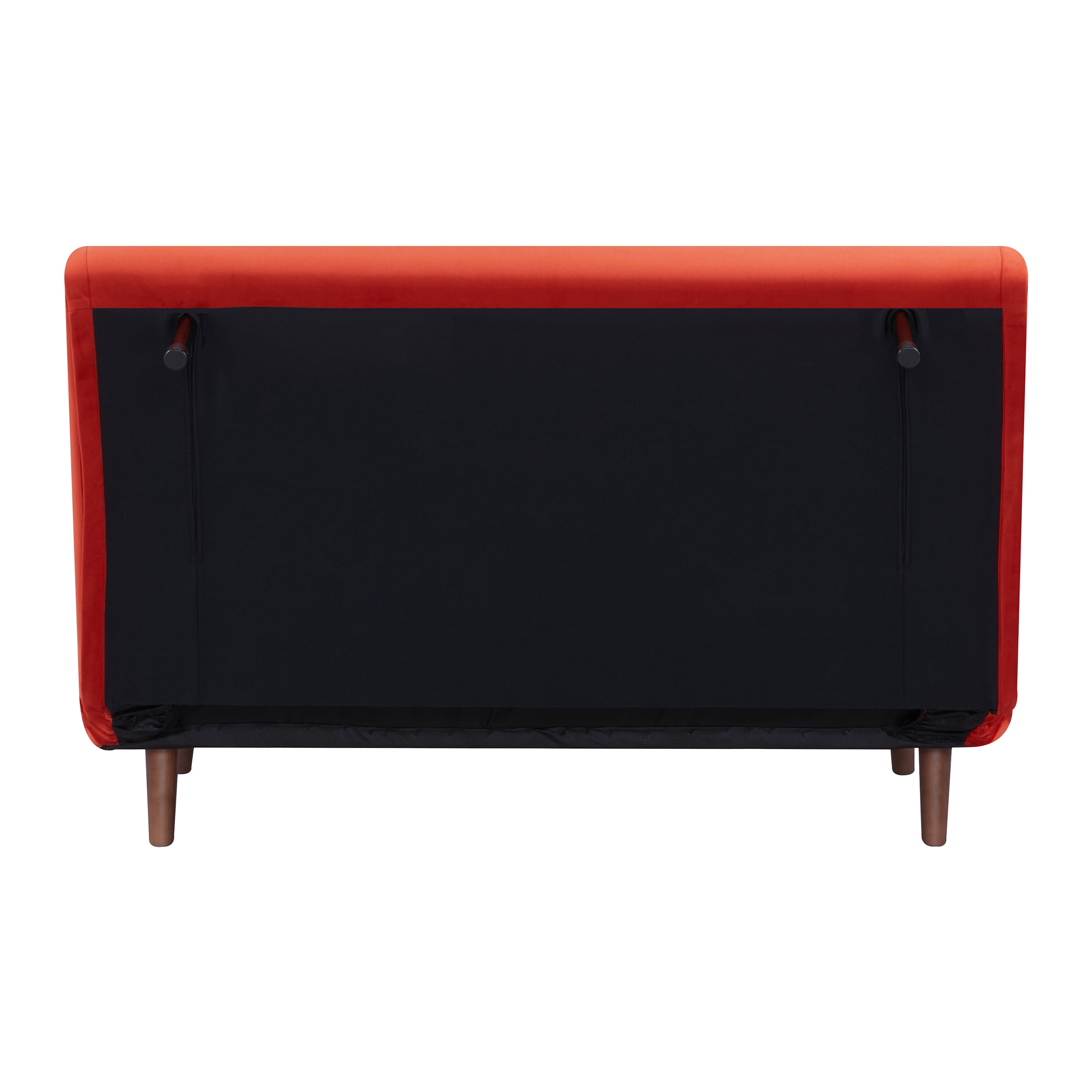A&D Home Haru 48" Convertible Futon Chair, Velvet Red Orange