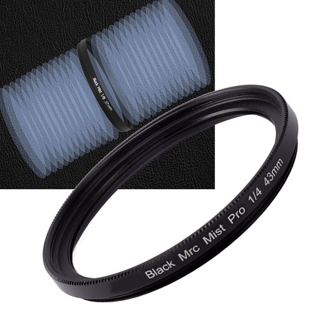 Black Diffusion 1/4 Filter, Mist Cinematic Effect Filter Soft Lens Filter With Double Sided 18 Layer Coating Camera Lens Filter For Video Vlog Portrait Photography