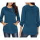 thumbnail image 3 of Sweater Pullover Tops mujer Sunnimix con capucha de manga Larga Azul 2XL, 3 of 8