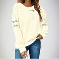 thumbnail image 2 of Women's Christmas Sweatshirts Plus Size Fleece Sweaters Fall Winter Fashion Long Sleeve Blouses Xmas Printed Shirts Casual Loose Comfortable Holiday Pullover Tops, 2 of 5