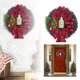 thumbnail image 1 of Decoraciones navideñas Luces de aceite navideñas Flores rojas navideñas Corona navideña para colgar en la puerta, 1 of 5