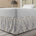 thumbnail image 1 of Leaves Bed Skirt, Vintage Floral Arrangement Romantic Spring Season Antique Plants Pattern, Elastic Bedskirt Dust Ruffle Wrap Around for Bedding Decor, 4 Sizes, Off White Indigo Cream, by Ambesonne, 1 of 2