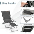 thumbnail image 4 of Spaco 5-Piece Patio Sling Chair Set with Comfortable Seat Cushions, Folding Lounge Chairs with Footrests and Coffee Table, Chair Set for Outdoor, Gray, 4 of 7