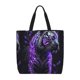 thumbnail image 1 of Balery Purple Plant White Tiger Bolsa de Mano para Mujeres con Cremallera, Bolsa de Gimnasio con Compartimentos, Bolsa para Laptop, Bolsa para Trabajo, 1 of 7
