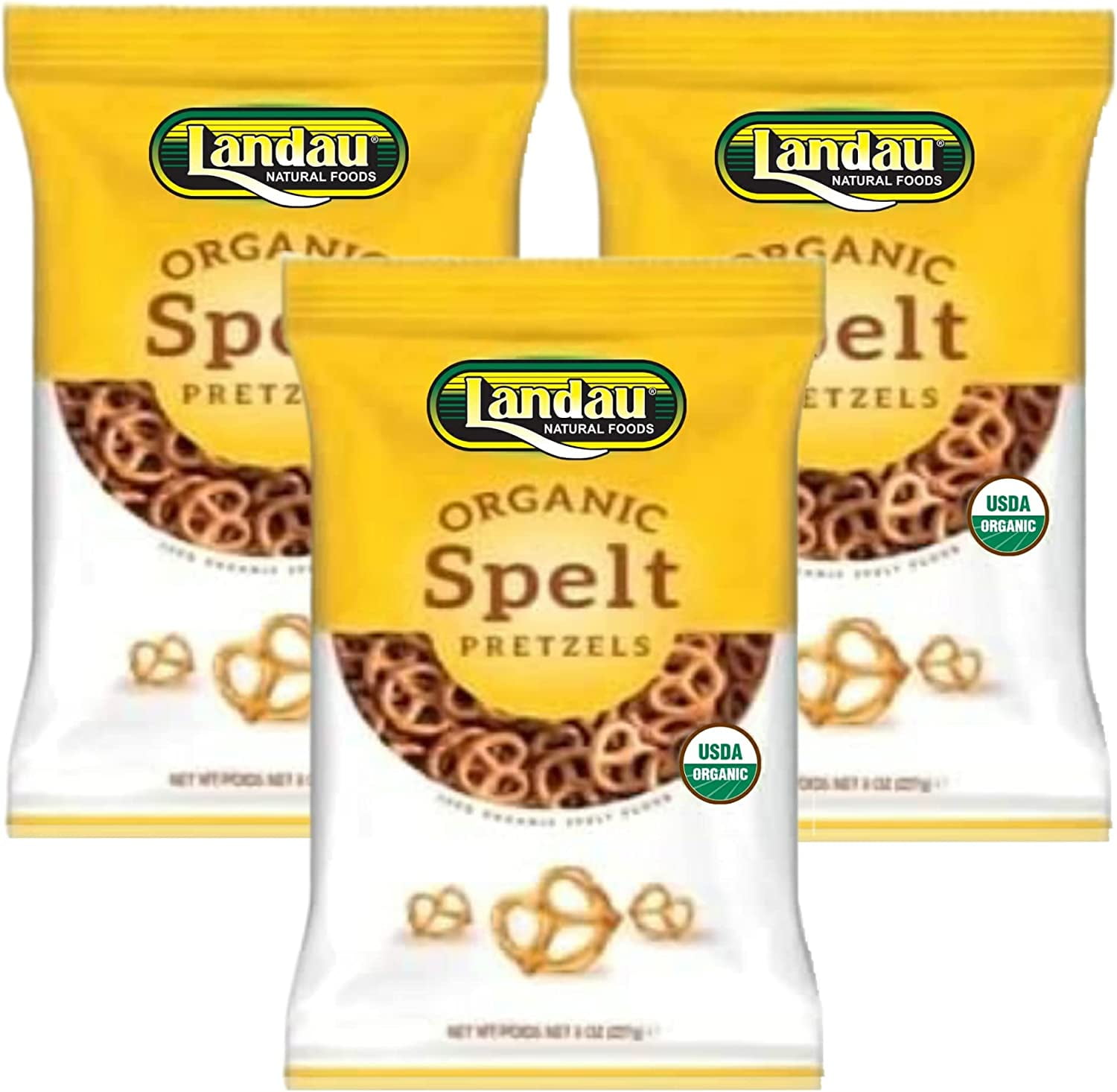 Landau Organic Spelt Pretzels Salted, 8 oz (Pack of 3)