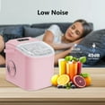 thumbnail image 3 of HUMSURE Countertop Ice Maker Machine with Handle, 26lbs  Per Day, 9 Ice Cubes Ready in 7 Mins, Self-Cleaning Portable Ice Maker with Basket and Scoop, for Home/Party/Kitchen/Camping/RV(Pink), 3 of 7