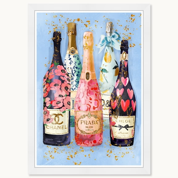 Wynwood Studio Golden Selection Framed Trendy Fashion Kitchen Art Prints, 15 " x 21 ", White Satin Flat Frame