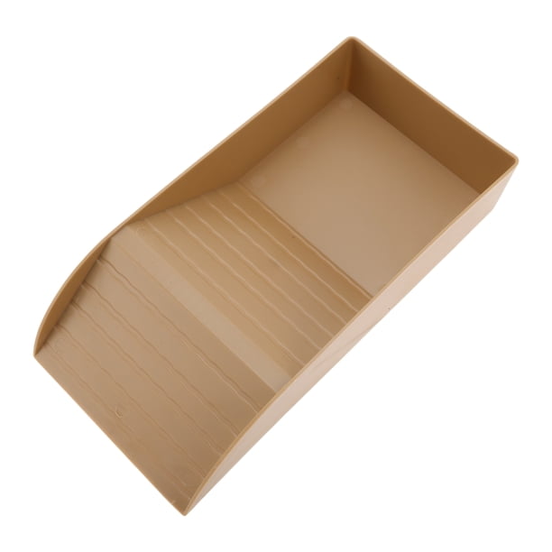 Plato de comida para tortugas con rampa de Unique Bargains, tazón de agua para reptiles de plástico, rampa de escalada para tortugas y lagartos, pequeño marrón