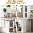 thumbnail image 3 of Ktaxon 72" Kitchen Pantry, Modern Freestanding Pantry Cabinet with Spice Rack, Storage Cabinet with 4 Doors, Large Drawer and Adjustable Shelves for Kitchen,Dining Room, White, 3 of 10