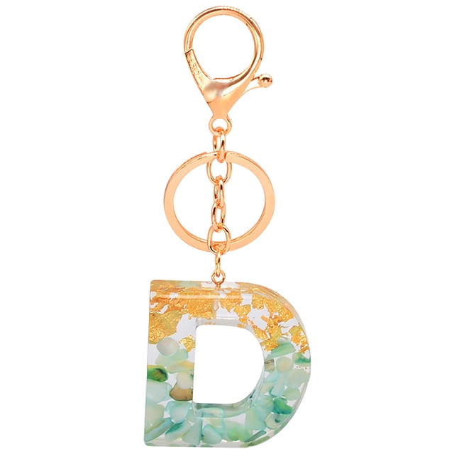 MKHSQHDG Today's Deals Personalized Resin Translucent Keychain Creative Letter Color Pendant Keychain