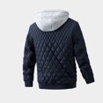 thumbnail image 2 of Mens Baseball Jacket Hooded Coat Cotton Coat Detachable Hat Keep Warm Top Winter, 2 of 8