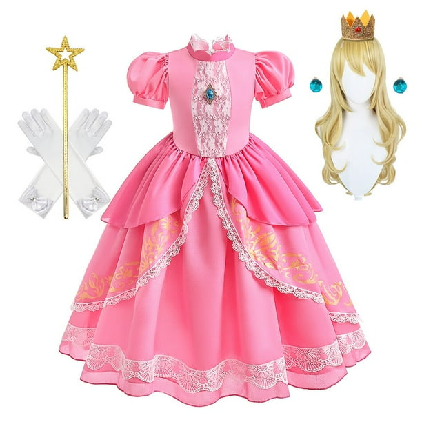 Vestido de princesa de melocotón de lujo para niña, disfraz de fiesta de cumpleaños, fantasía de Anime, juego de rol, vestido de baile, trajes elegantes para niños Fivean unisex