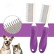thumbnail image 5 of Peine desenredante para mascotas para perros y gatos: herramienta de aseo desenredante con mango largo, 5 of 5