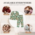thumbnail image 7 of Hirioo Colorful Hawaii Palms for Women's Pajama Sets 2 Piece Pjs Women's Long-Sleeved Pajama Set Button Down Sleepwear,S-XXL-X-Large, 7 of 7