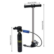 Aiqidi Portable Mini Diving Scuba Cylinder Kit, 0.5L Diving Air Tank Equipment Underwater Breath Oxygen Tank with 4500PSI High Pressure Pump