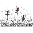 thumbnail image 1 of Pegatinas de pared de hadas de las flores, 2 hojas, pegatinas de pared autoadhesivas para niñas con flores y mariposas, pegatinas de pared para niñas y niños, dormitorio Lian, 1 of 5