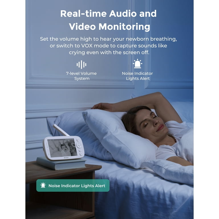 Dr.Care NeoView Babyphone Vidéo - Écran 3.5, Audio Bidirectionnel, Enregistrement Boucle, Vision Nocturne, VOX, Capteur Température, Berceuses, Supporte 128 Go
