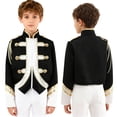 thumbnail image 2 of iiniim Boys Trumpet Honor Guard Team Uniform Long Sleeve Marching Band Jacket Drummer Black 14, 2 of 7