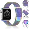 thumbnail image 2 of Metal Stainless Steel Band Compatible with Apple Watch Bands 38mm 40mm 41mm 42mm 44mm 45mm,Multicolour Loop Adjustable Strap Magnetic Wristband for iW, 2 of 4