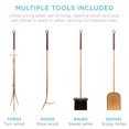 thumbnail image 3 of Best Choice Products 5-Piece Modern Contemporary Indoor Outdoor Antique Fireplace Tool Set w/ Ergonomic Handles - Gold, 3 of 7
