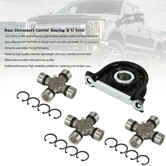 Driveshaft Carrier Bearing and U Joint Kit For Ford F250 F350 Superduty 4WD