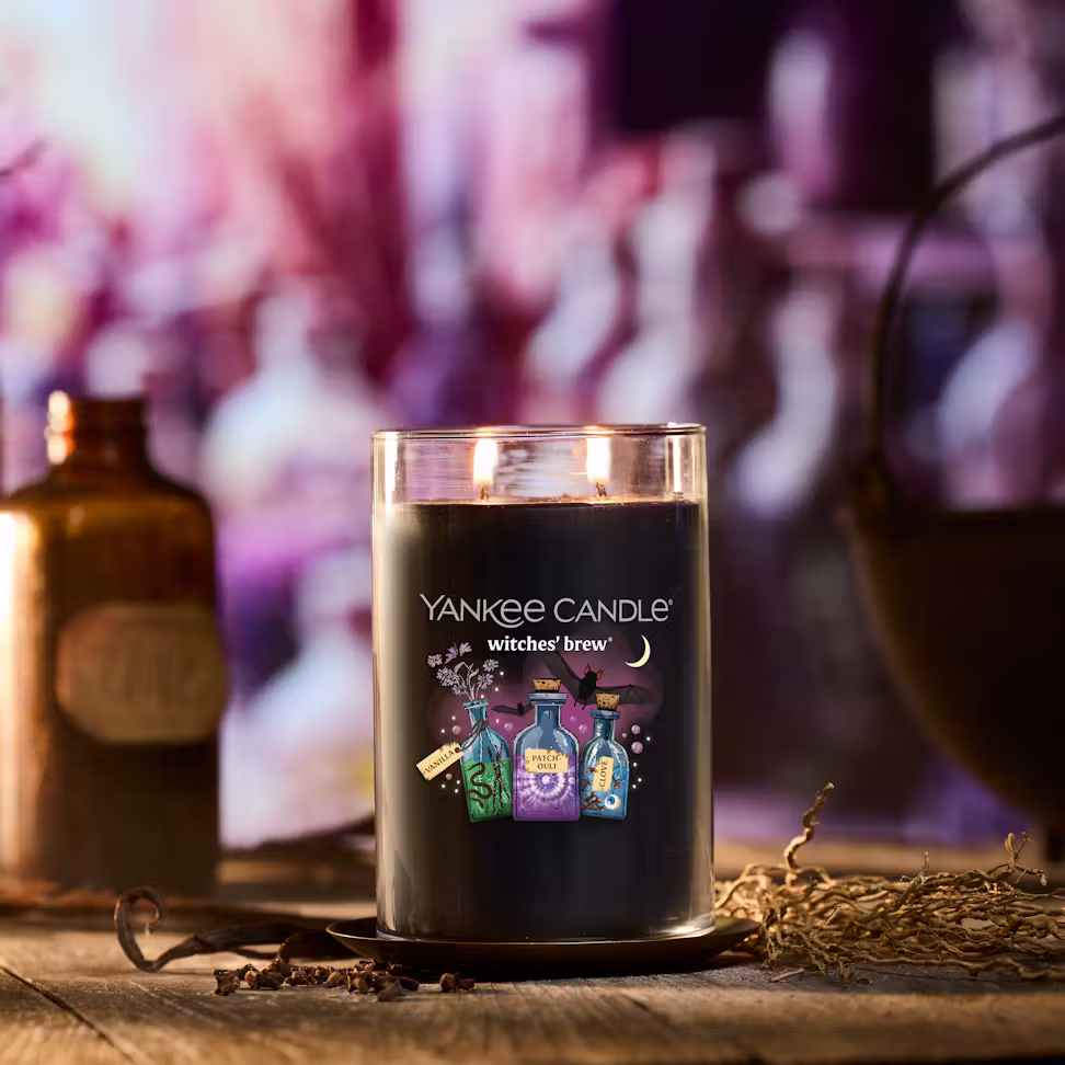thumbnail image 3 of Yankee Candle WITCHES' BREW 2-Wick Signature Large Tumbler Candle for Halloween - Patchouli, 3 of 4