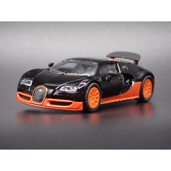 Open Box 2005-2011 BUGATTI VEYRON SUPER CAR BLACK 1:64 SCALE DIORAMA DIECAST MODEL CAR