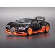 Open Box 2005-2011 BUGATTI VEYRON SUPER CAR BLACK 164 SCALE DIORAMA DIECAST MODEL CAR
