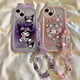 thumbnail image 2 of Sanrio Kuromi My Melody funda de teléfono con pulsera para IPhone 14 13 12 11 Pro Max XR XS MAX X carcasa suave a prueba de golpes Y2k Girl Fivean unisex, 2 of 2
