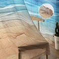 thumbnail image 5 of Blue Ombre Coastal Semi Sheer Curtains 96 Inch Length 2 Panels Set, Summer Nautical Beach Ocean Seaside Sheer Kitchen Curtain Privacy Voile Window Curtain for Living Room Bedroom Rod Pocket Drapes, 5 of 7
