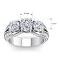 thumbnail image 5 of SuperJeweler 3 Carat Lab Grown Diamond Three Stone Engagement Ring In 14K White Gold For Women, 5 of 5
