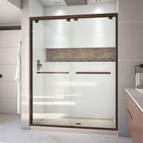 DreamLine Encore 36 in. D x 60 in. W x 78 3/4 in. H Bypass Shower Door in Oil Rubbed Bronze and Center Drain Biscuit Base Kit
