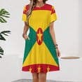thumbnail image 2 of Flag of Grenada Women's Dress Short Sleeve Summer Sundress Summer Women Clothes, 2 of 7