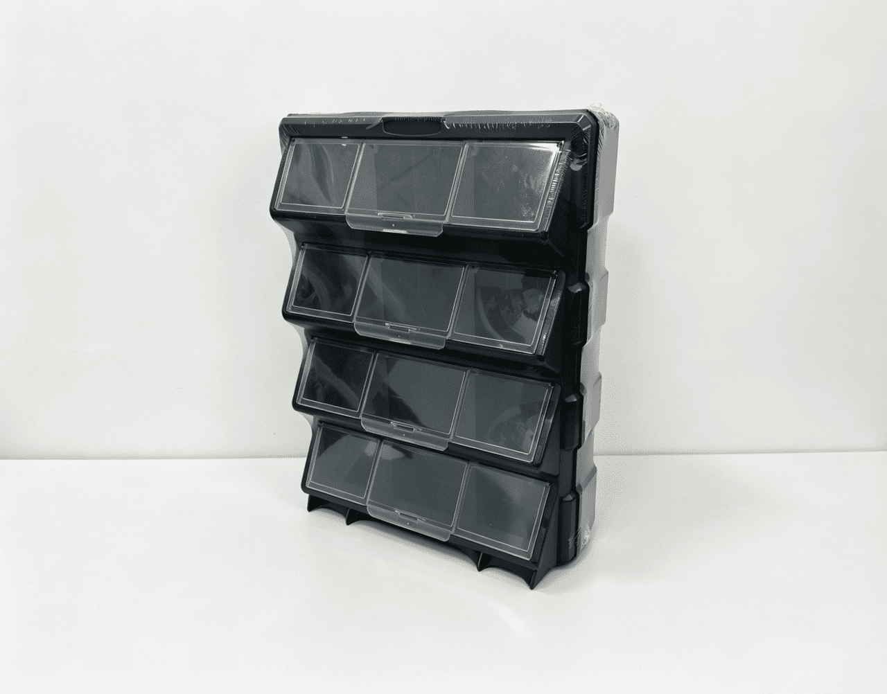 Homeworks Armoire de rangement en plastique à 12 bacs pour pièces, quincaillerie et bricolage