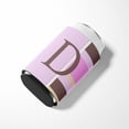 thumbnail image 3 of Letter D Initial Monogram - Pink Stripes Can or Bottle Beverage Insulator Hugger, 3 of 5