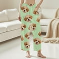 thumbnail image 2 of SwiftWear Cute Puppy Print Brushed Flannel Pajama Pants - Women's Cozy Plus Size Sleepwear & Lounge Pj Bottom Soft Plush with Pockets, Elastic Waist Home Comfort in Multiple Colors Available Green, 2 of 5