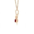 thumbnail image 2 of Angara Collier en Rubis Naturel - Pendentif Solitaire en Rubis Rond Nœud Infini en Or Rose 14 K pour Femmes, 2 of 8