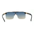 thumbnail image 4 of Elegant Rimless Flat Top Mobster Shield Racer Sunglasses Gold Blue Brown, 4 of 4