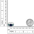 thumbnail image 4 of Gem Stone King 925 Sterling Silver Blue Created Sapphire and Blue Moissanite 3 Stone Engagement Ring for Women (3.50 Cttw, Gemstone September Birthstone, Cushion 8MM, Size 5), 4 of 5
