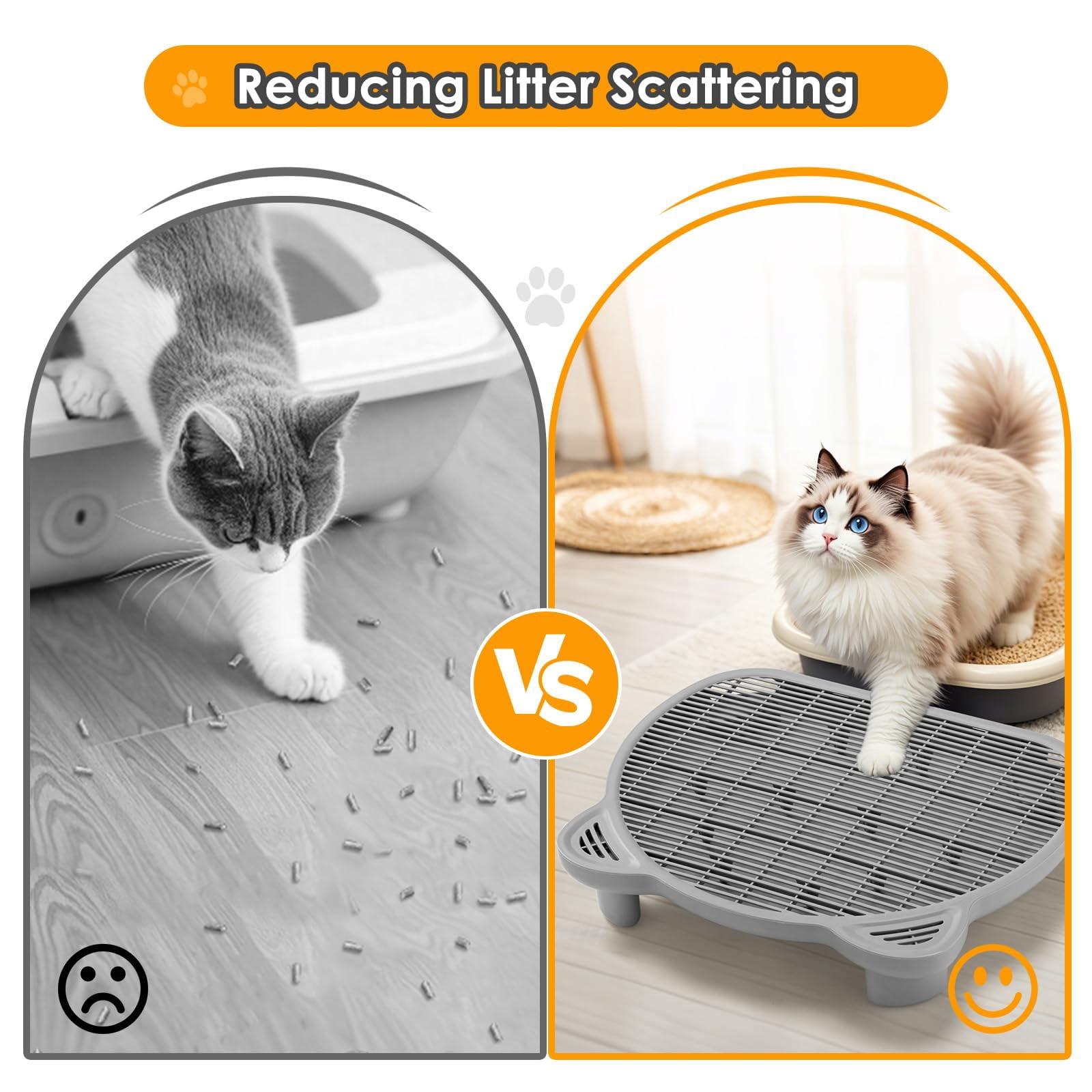 Litter Catching Step For Cat Box  Trap Stool Automatic Self Cleaning Collection Stairs Catcher Ramp Old Geriatric Senior Or Kitten