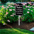 thumbnail image 3 of Eveokoki Notice No Dumping No Yard Waste No Littering Sign 7 x 8.8 Inch Outdoor Aluminum Yard Signs with Metal Stakes for Private Property Grass Lawn No Trash Dumping, 3 of 7