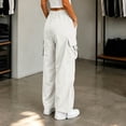 thumbnail image 5 of Womens Baggy Parachute High Waist Cargo Pants Multi Pocket, Elastic Waist, Adjustable Hem, Lightweight, Hiking Trousers, for Streetwear Travel Running,Outdoor, 5 of 6