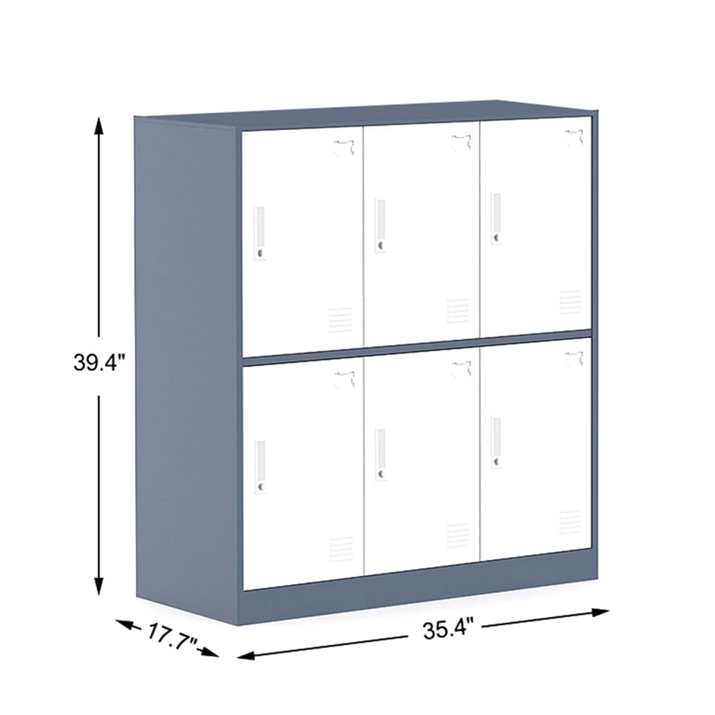Kepooman 6-Door Metal Storage Cabinet, Locker Organizer for School & Home Storage Locker Organizer, Grey & White Kepooman 6-Door Metal Storage Cabinet, Locker Organizer for School & Home Storage Locker Organizer, Grey & White