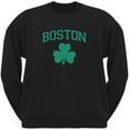 thumbnail image 1 of St. Patrick's Day - Boston Shamrock Chandail en Molleton Noir Adulte, 1 of 1