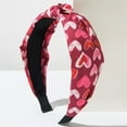 thumbnail image 2 of Minjewel Valentine's Day Heart Printed Fabric Knot Headband for Women, Sweet & Versatile Party Hair Accessory, Daily Wear for Holidays & Celebrations,E, 2 of 5